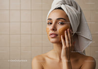 Young Woman Applying Facial Peel-Off Mask for Skincare Relaxation