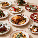 Festive Christmas Dinner Table with Roast Chicken and Cookies