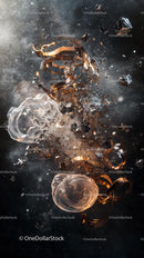 Dynamic Explosion of Coins and Metal Fragments in Motion