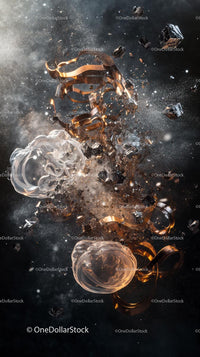 Dynamic Explosion of Coins and Metal Fragments in Motion