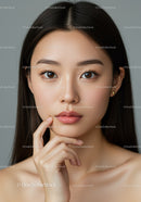 Elegant Female Portrait with Brown Eyes and Natural Makeup