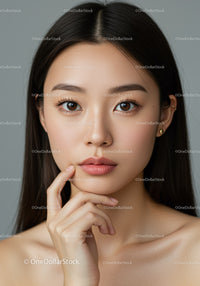 Elegant Female Portrait with Brown Eyes and Natural Makeup