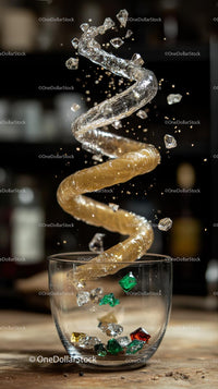 Chocolate and Sugar Art with Glass Rod in Dynamic Motion