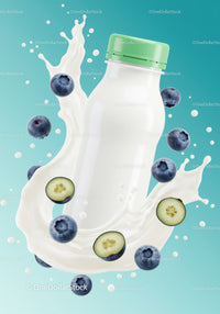 Refreshing blueberry yogurt splash with fresh fruit