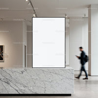 Blank Poster Display in Modern Art Gallery Interior