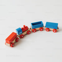 Colorful Wooden Toy Train Set for Kids and Playrooms