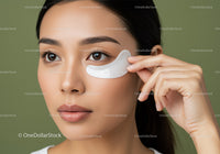 Close-up of Woman Applying Under-eye Patches for Skin Care