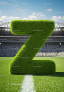 Green Grass Number Seven on Sports Stadium Field