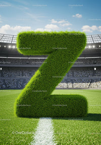 Green Grass Number Seven on Sports Stadium Field