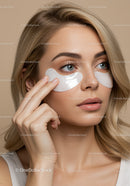 Young Woman Applying Eye Patches for Skin Rejuvenation