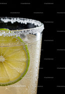 Refreshing Lime Beverage with Salt Rim in Glass