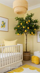 Lemon Tree in Bright Nursery Creating Fresh and Cheerful Atmosphere