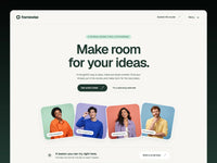 Framewise homepage preview featuring warm off-white surfaces, forest-green typography and mint, lilac, peach and blue accents.