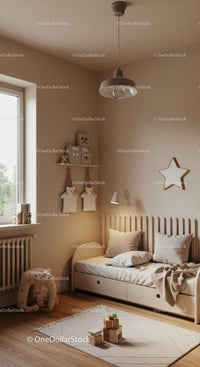 Cozy Nursery with Child Bed and Star Wall Decor