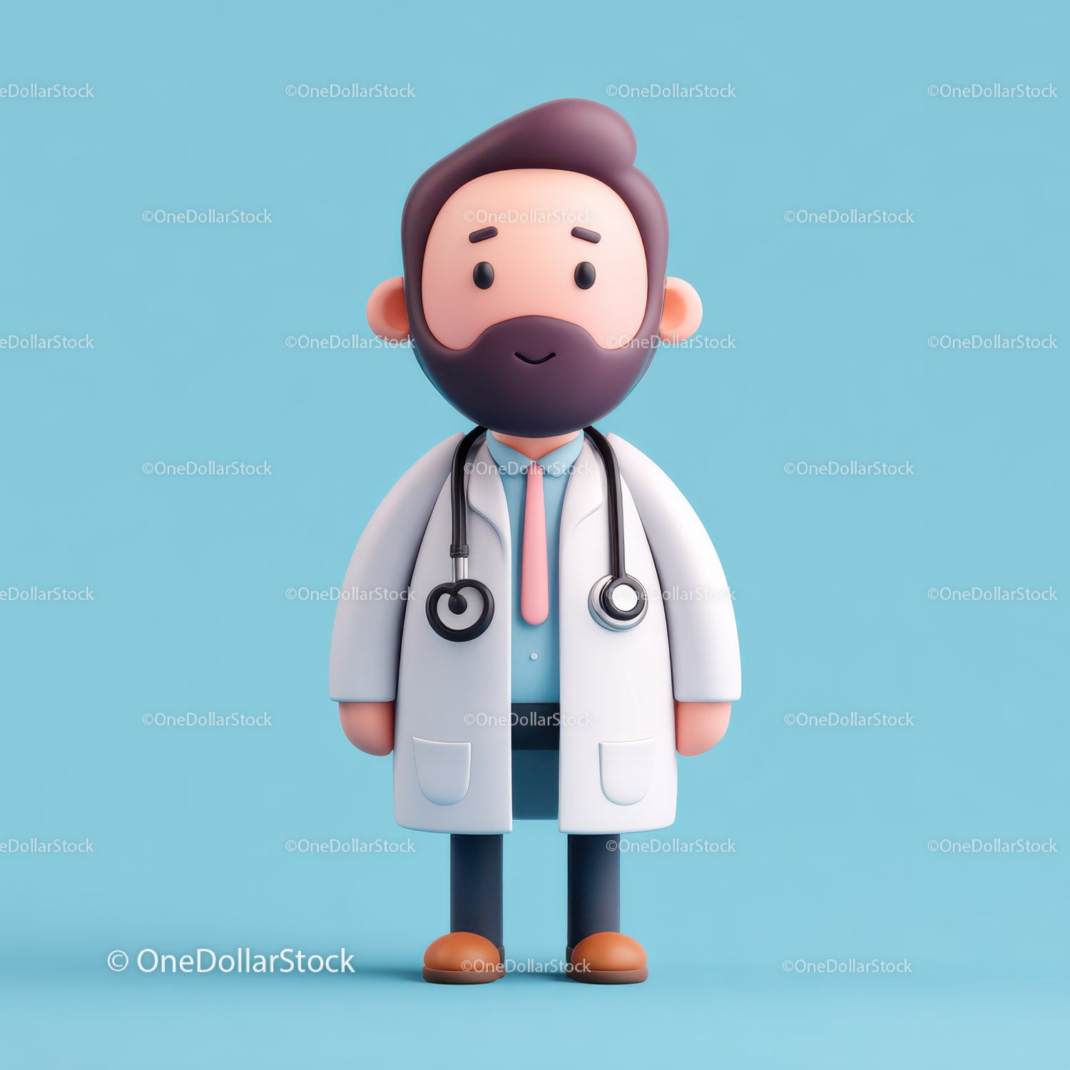Friendly Doctor Figurine with Stethoscope for Healthcare Professionals