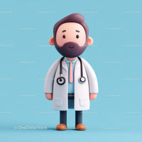 Friendly Doctor Figurine with Stethoscope for Healthcare Professionals