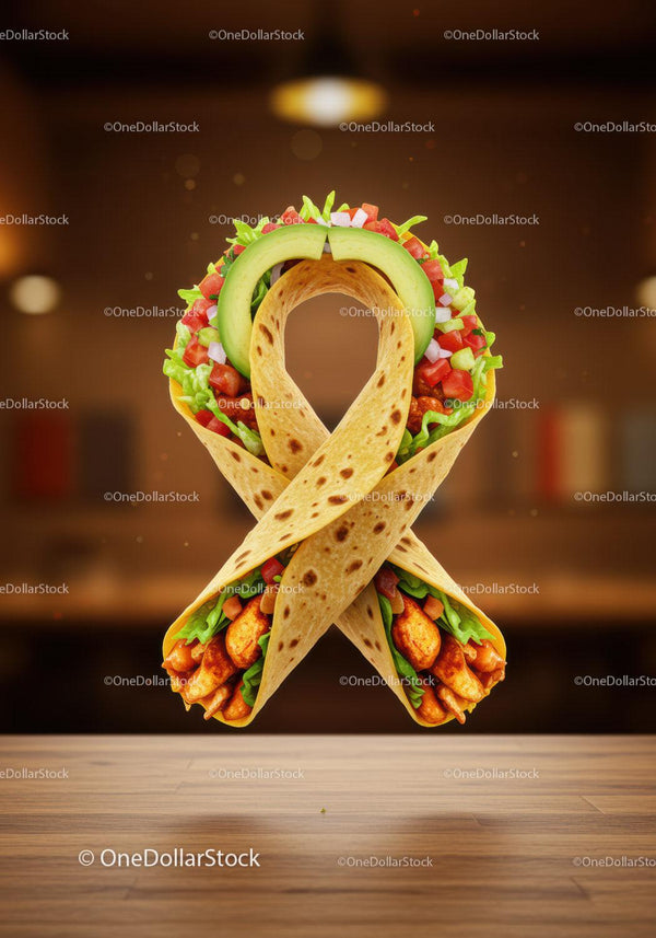 Creative Chicken Wrap with Fresh Vegetables in Ribbon Shape