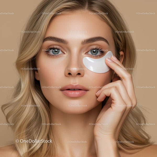 Close-Up of Woman Applying Eye Patch for Skincare Routine