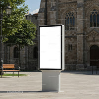 Blank urban digital billboard on city square