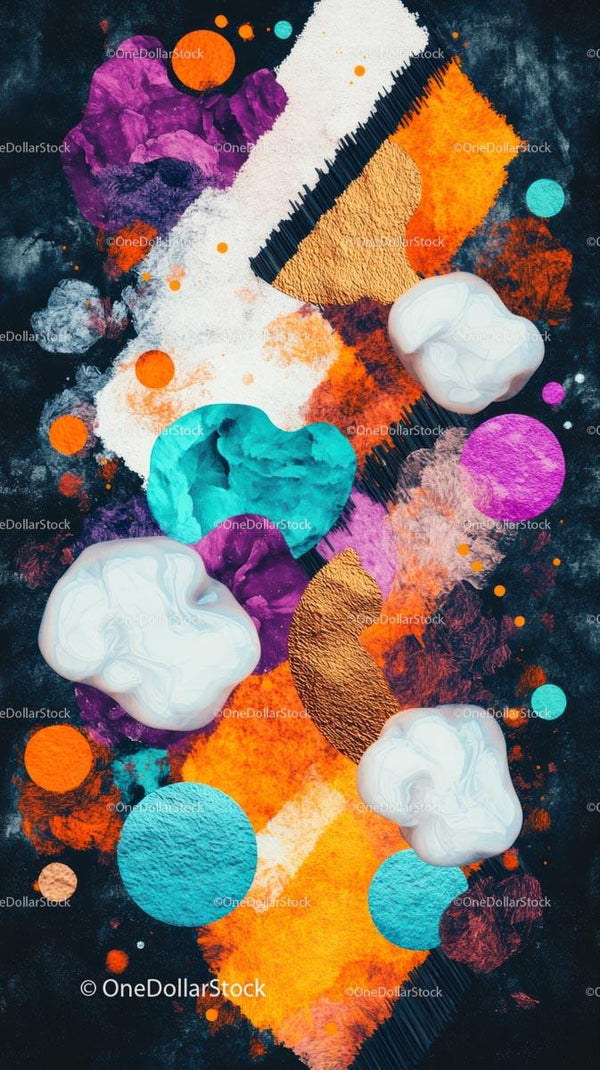 Abstract Creative Art with Paints and Brushes