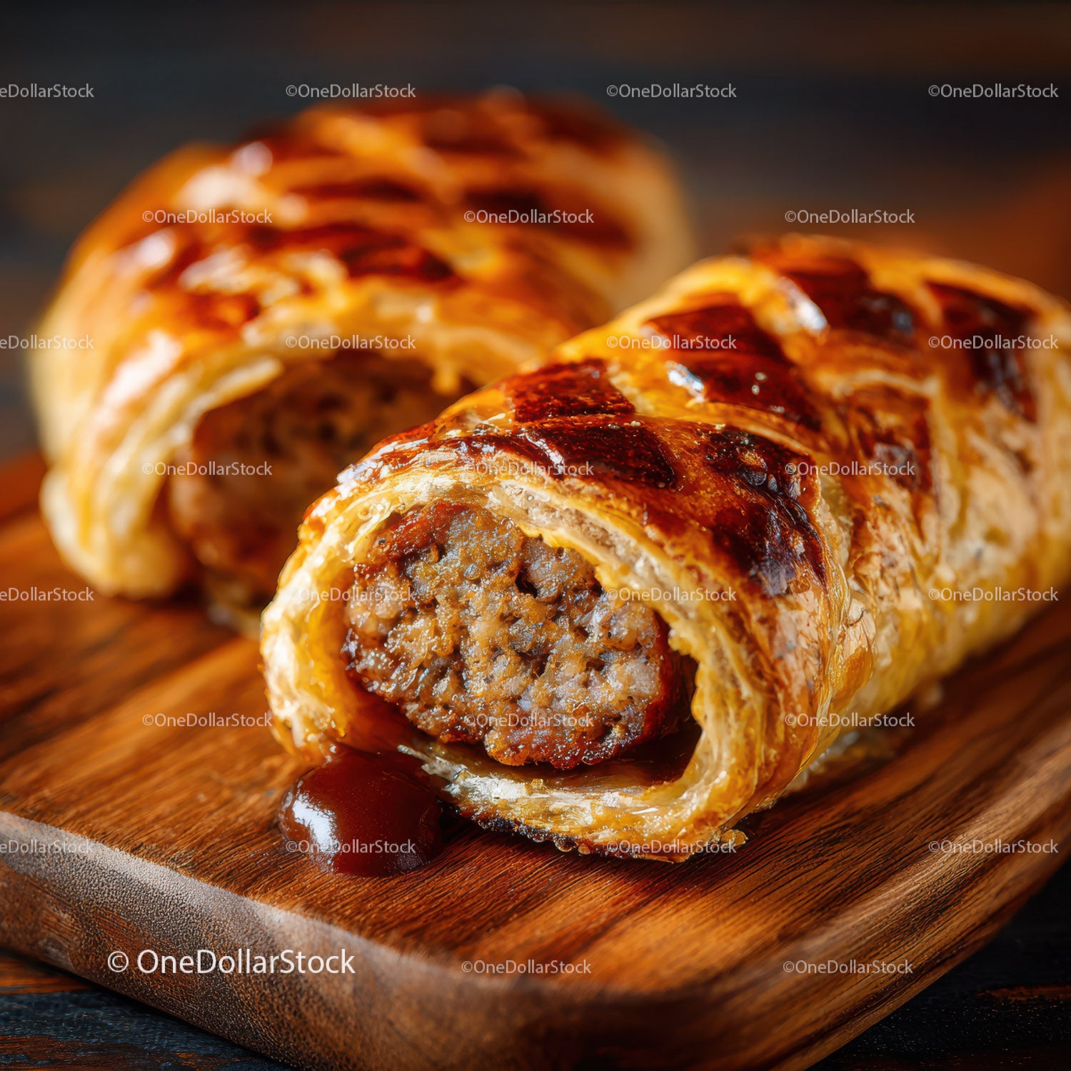 Delicious Sausage Roll with Crispy Pastry and Savory Filling