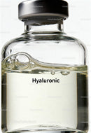 Close-up of Hyaluronic Acid Serum in Clear Glass Bottle