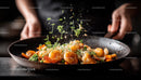 Seafood Stir-fry with Shrimp and Fresh Vegetables in Hot Pan