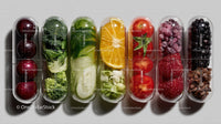 Colorful Assorted Fruits and Vegetables in Clear Plastic Containers