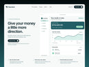 Clearstead homepage preview featuring pale gray-green surfaces, blue-green text and SVG dashboard illustrations.