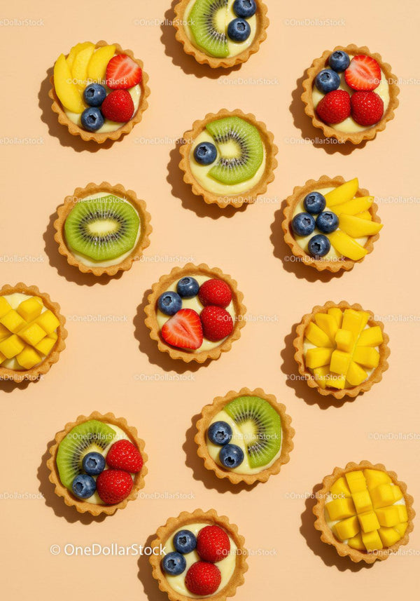 Colorful Mini Fruit Tarts with Fresh Summer Berries