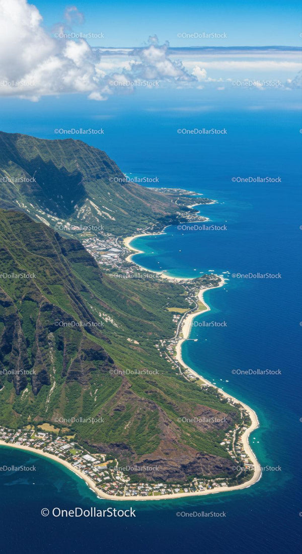 Stunning Aerial View of Steep Coastal Cliffs and Sandy Beaches