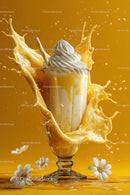 Vibrant Splash of Orange Juice and Lemonade in Glass
