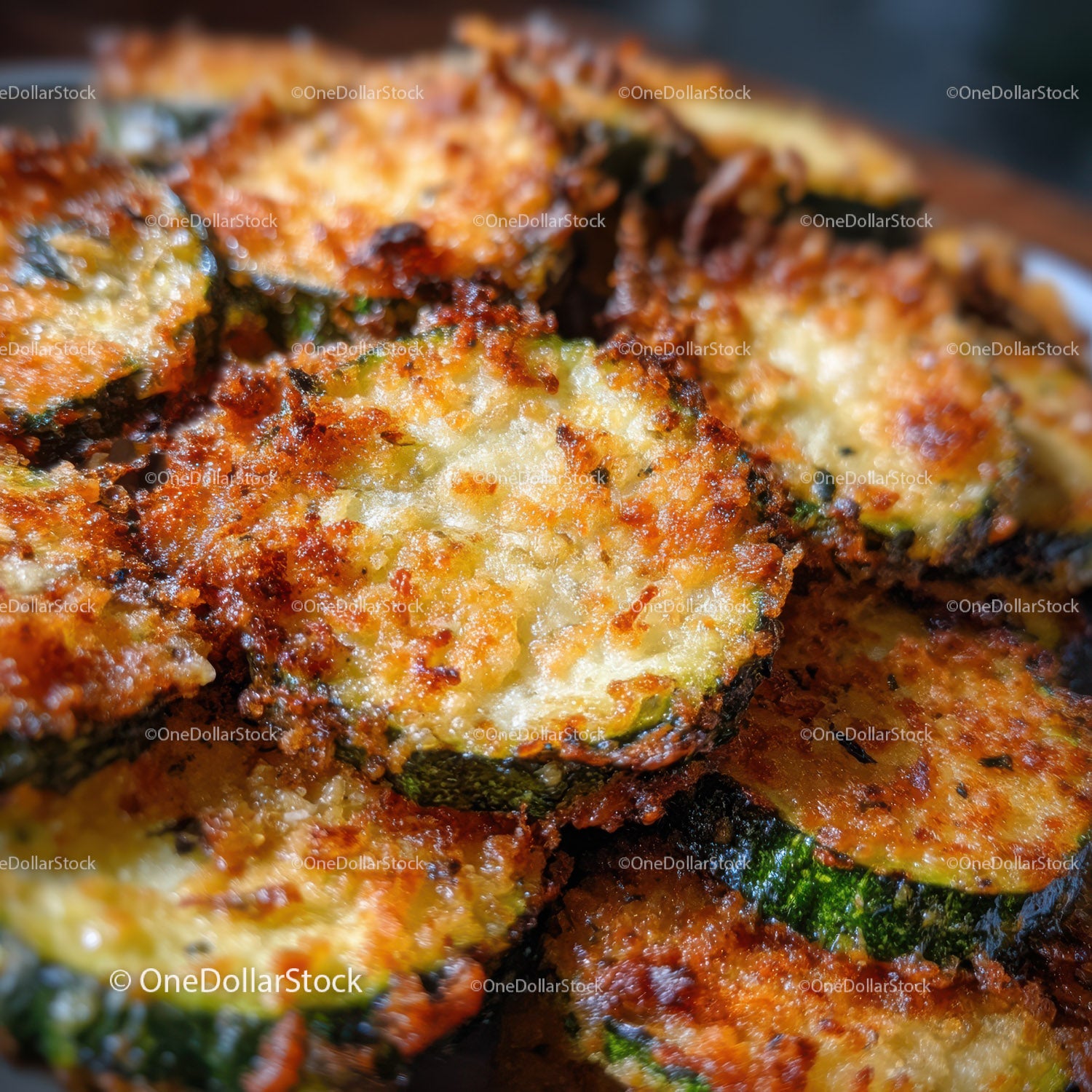 Crispy Cheese Baked Zucchini Slices with Golden Crispy Top