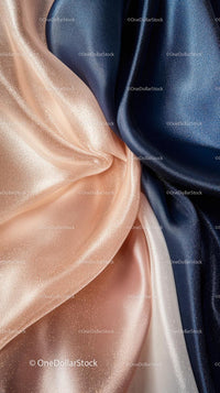 Luxurious Satin Fabric in Pink and Blue with Glitter Effect