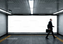 Minimalist Subway Tunnel with Tiled Walls and Modern Lighting