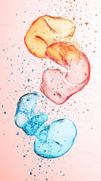 Colorful Ice Cubes in Bright Background for Refreshing Beverage Advertising