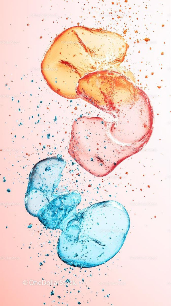 Colorful Ice Cubes in Bright Background for Refreshing Beverage Advertising