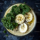 Healthy Kale and Banana Smoothie with Chia Seeds in Glass