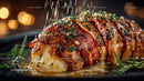 Gourmet Beef Roll Wrapped in Crispy Bacon with Melty Cheese