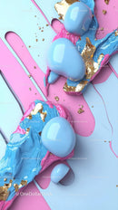 Abstract Liquid Splashes with Pastel Color Palette for Creative Design
