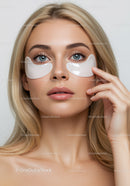 Young Woman Applying Under-Eye Gel Patches for Skin Rejuvenation