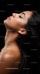 Profile of elegant woman with flawless skin and closed eyes