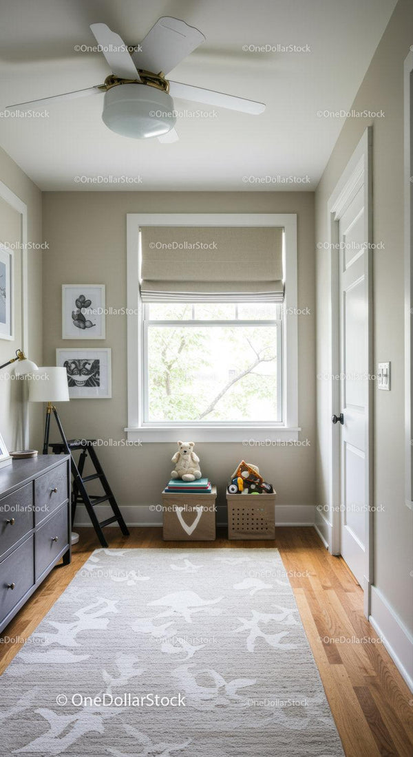 Bright Children's Room with Teddy Bear and Playful Decor