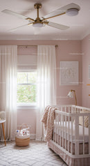 Bright and Cozy Baby Nursery with White Curtains and Natural Light