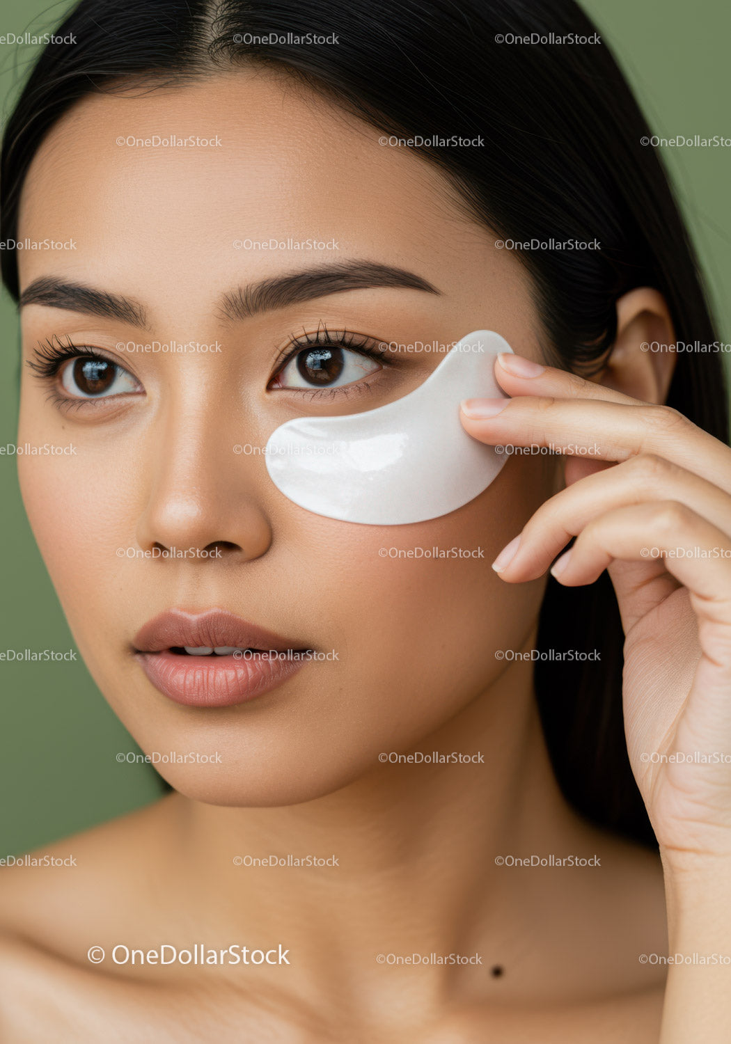 Close-up of Woman Applying Under-Eye Face Mask for Skin Rejuvenation