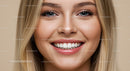 Close Up of Young Woman Smiling with Bright White Teeth