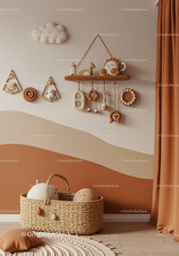 Cute Baby Nursery Decor with Plush Moon and Animal Toys