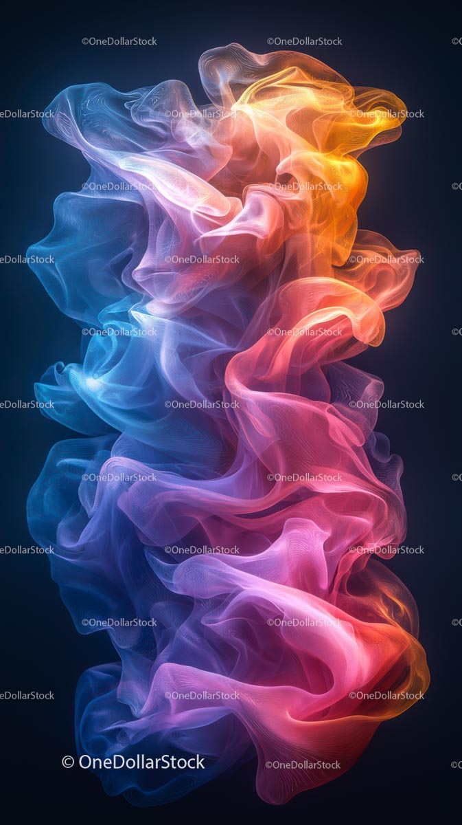 Vibrant Colored Smoke Swirl Abstract Digital Art