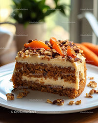 Carrot Cake with Creamy Frosting and Granola Topping