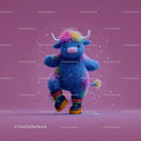 Colorful Fantasy Plush Toy with Rainbow Hair and Cozy Shoes